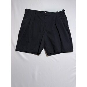 Savane Mens Pleated Chino Shorts Black Size 42 Casual Summer Excellent